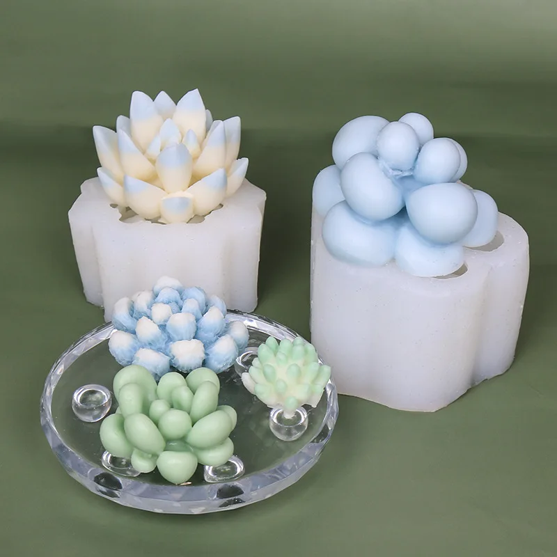 Three-dimensional Fleshy silicone Candle Mold DIY incense candle expansion stone plaster baking cake mold