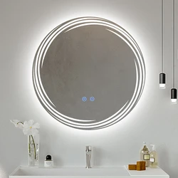 Demist Etl Led Mirror Bathroom Rounds Energy Saving illuminated Smart Round Mirror With Led
