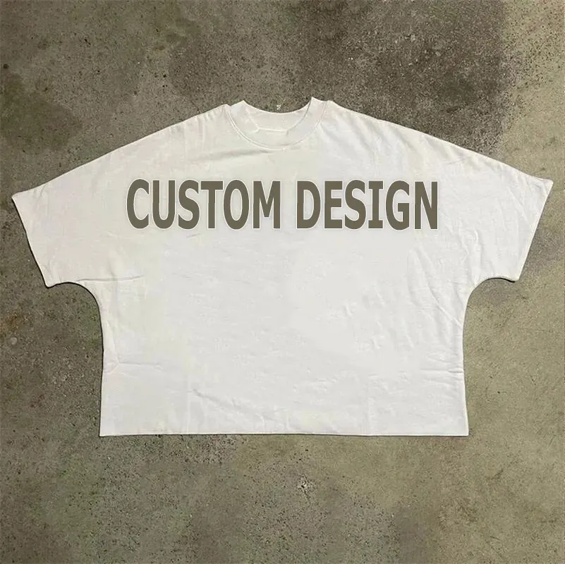 Custom Printing Graphic Heavyweight Boxy t-Shirts Oversized Boxy Cropped Tee Shirt Tshirt Blank Boxy Fit Crop t Shirt Men