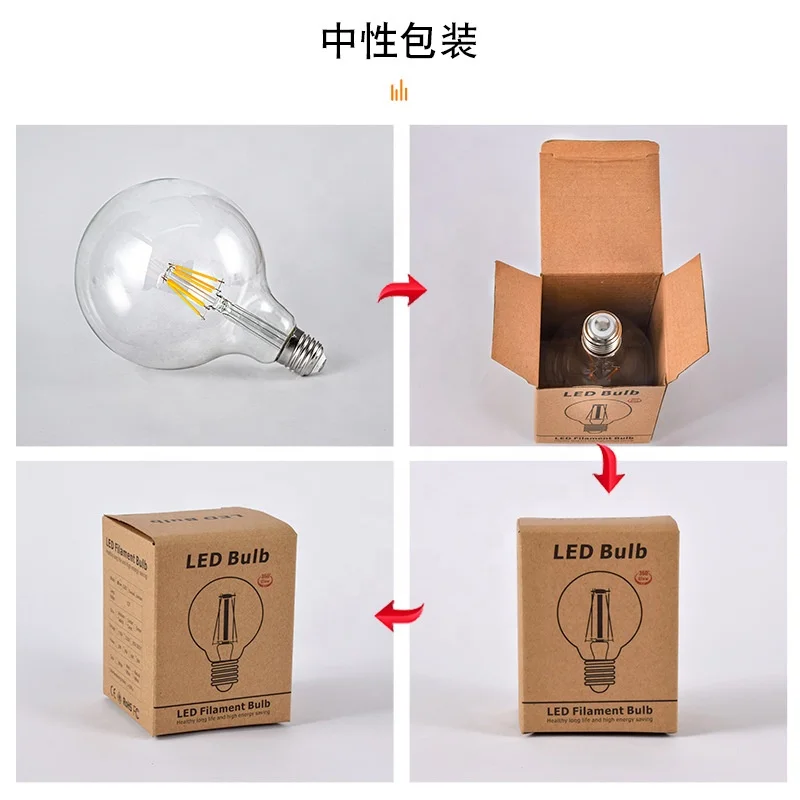 Винтажный прямой чехол нить Edison светодиодная лампа G95