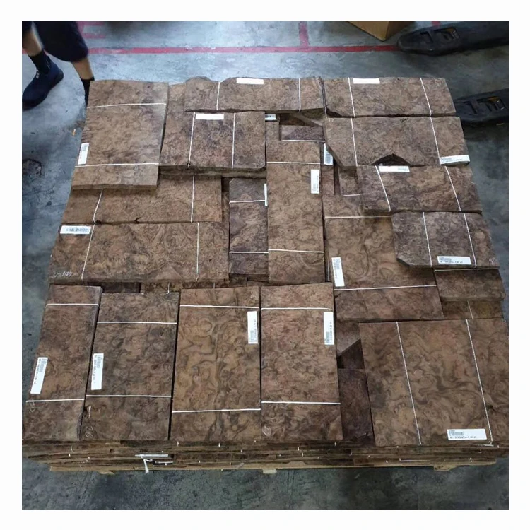 AAA-Grade 0.6mm Rotary Cut Walnut Burl wood Veneer  For furniture plywood Wall Panel