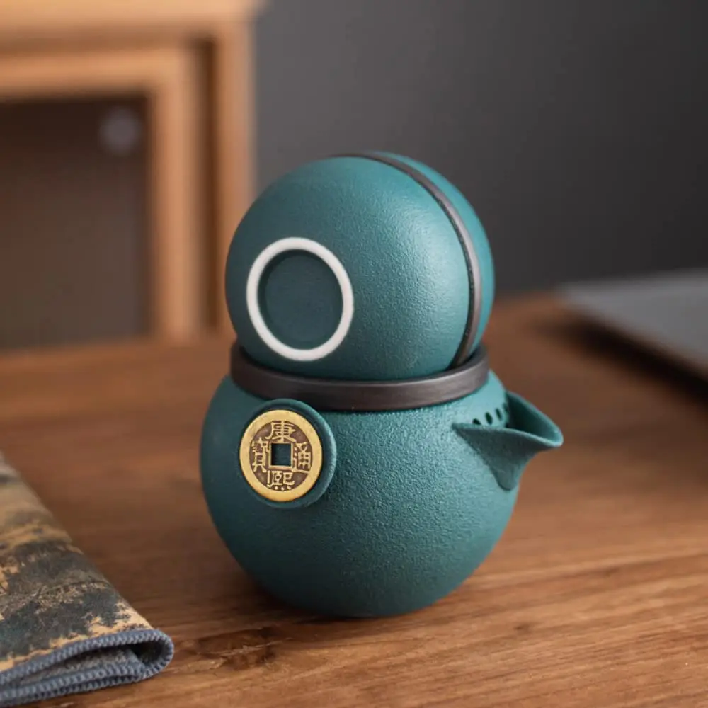 Chinese travel tea set ceramic teapot one pot two cups portable outdoor treasure pottery tea cup set