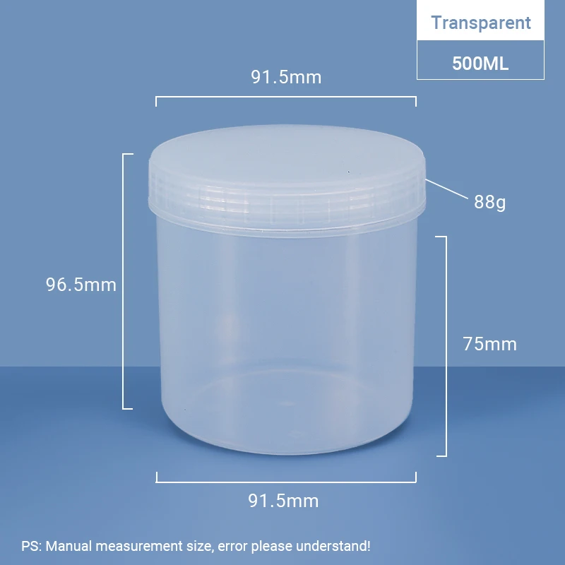 500ml Quality Plastic Jars With Screw Top Lids for Storage