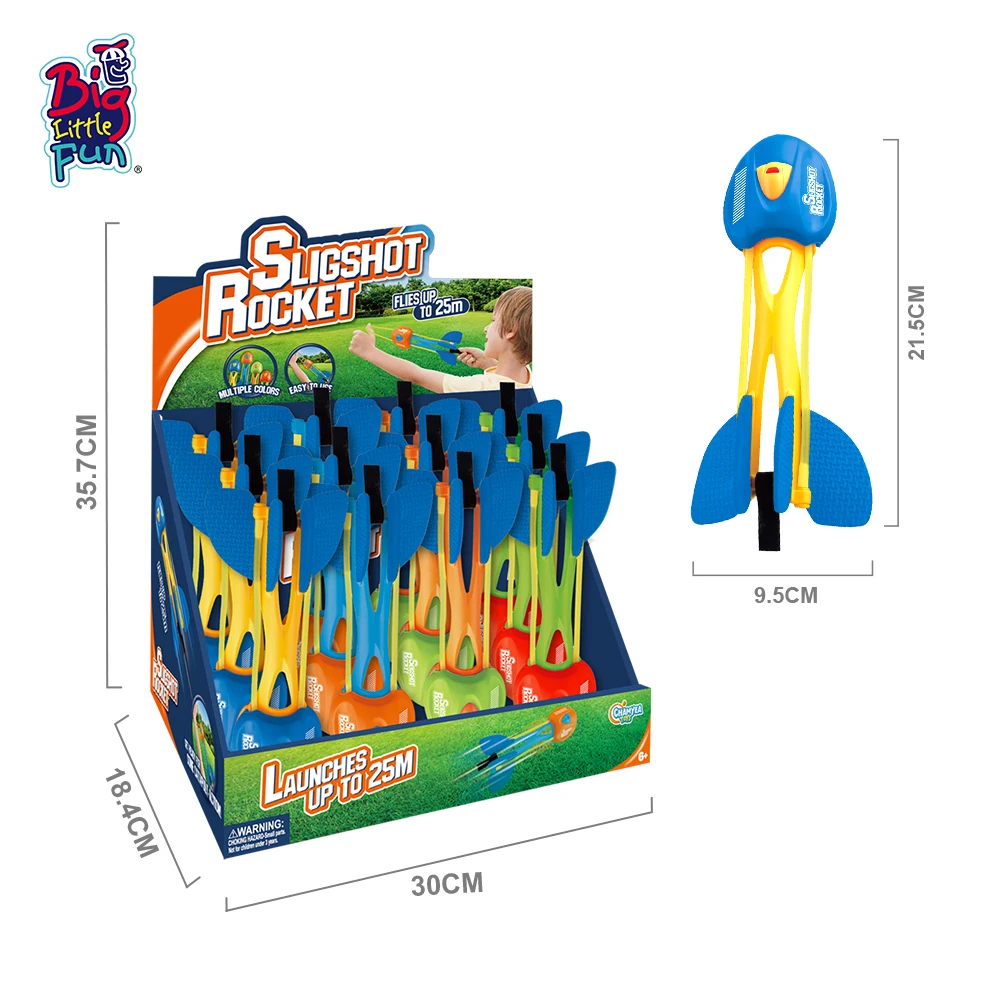 Can Custom Logo Kids Other Summer Outdoor Sports Type Flying Glider Toys Missile Flinger rocket Launcher Toy Flies Up To 25m