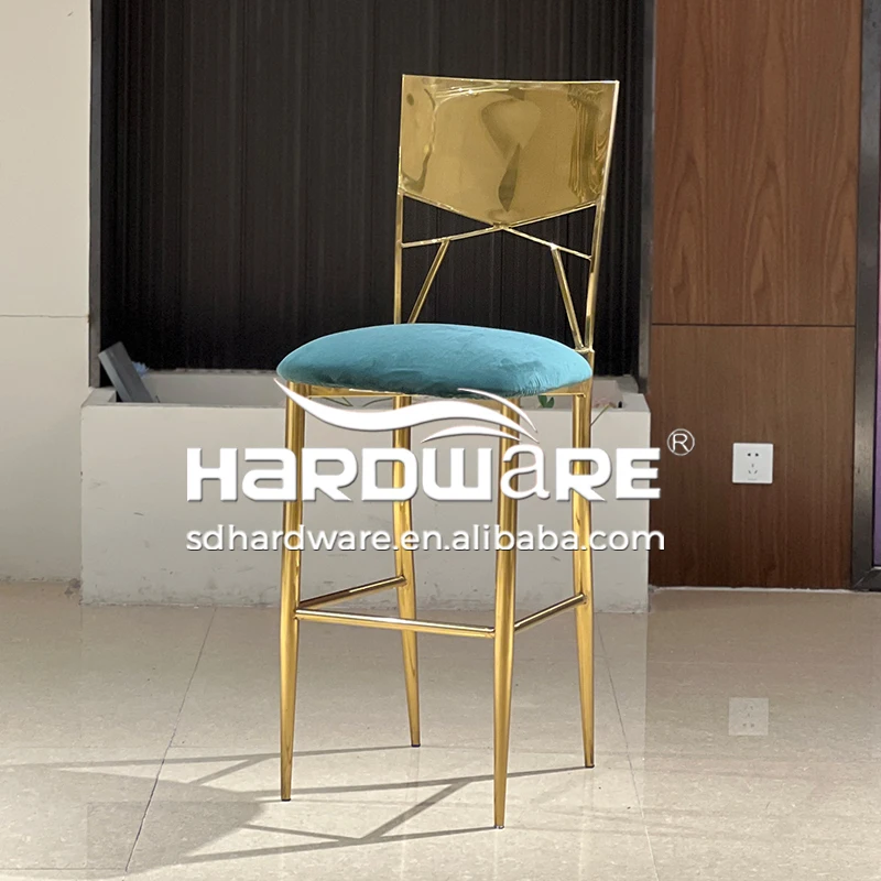High End Customized Stainless Steel Gold Dining Cheap Cocktail Chair
