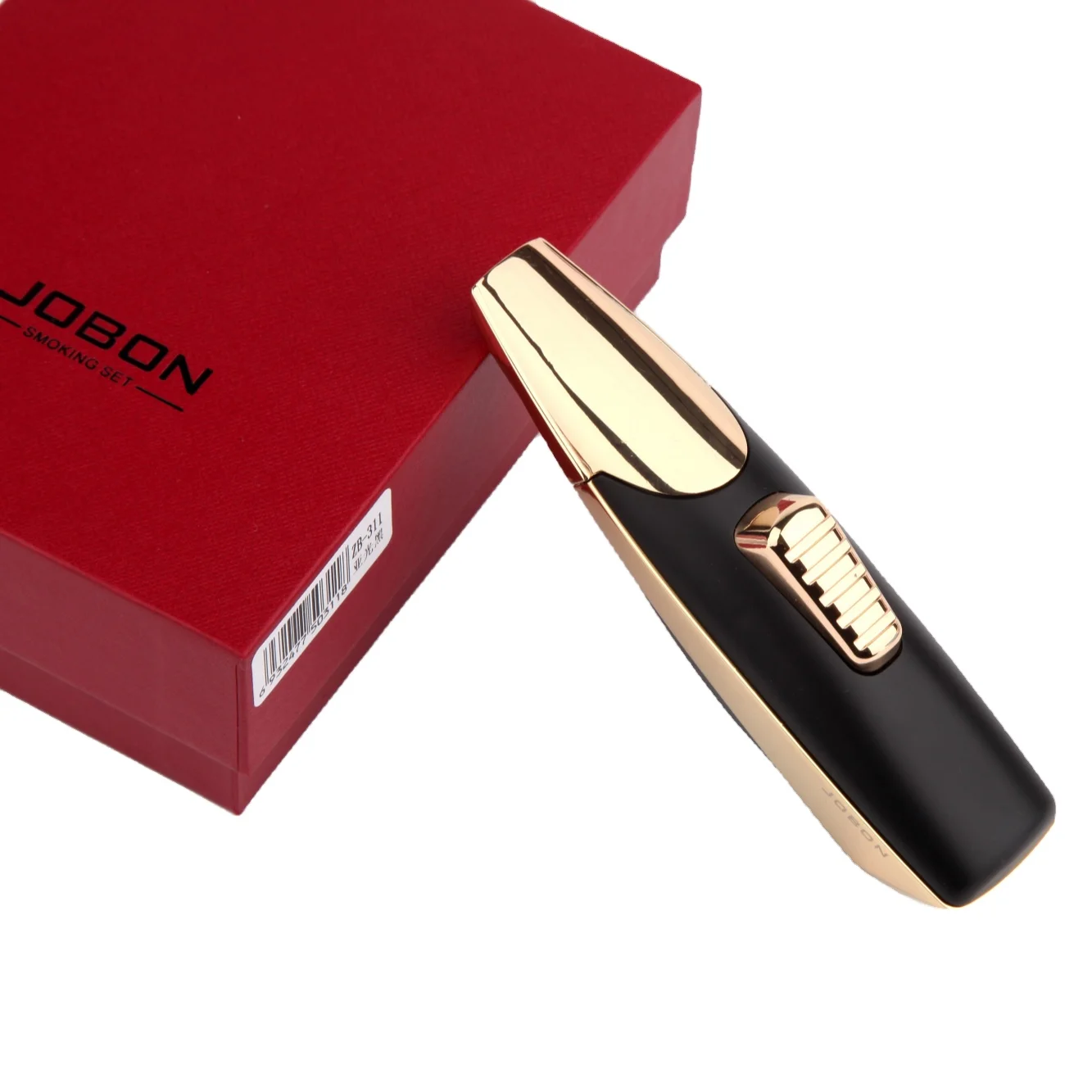 Многоразовая металлическая зажигалка JOBON для барбекю кухни сигарет сигар Бутан Газовое пламя оптовая продажа струйная с логотипом на
