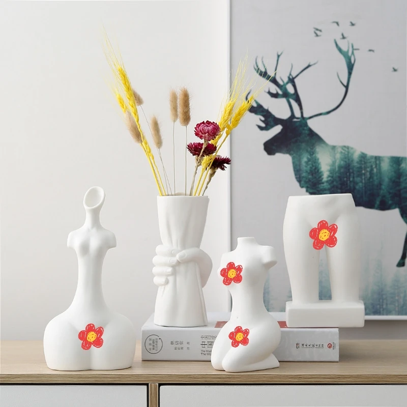Wholesale Ceramic Wedding Centerpieces Floral Bust Lady Women Female Girl Body Flower Vase
