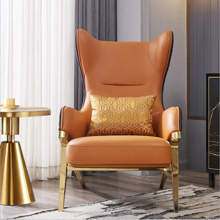 High Back Modern Single Sofa Armchair Velvet Poltrona Living Room Seating Chair