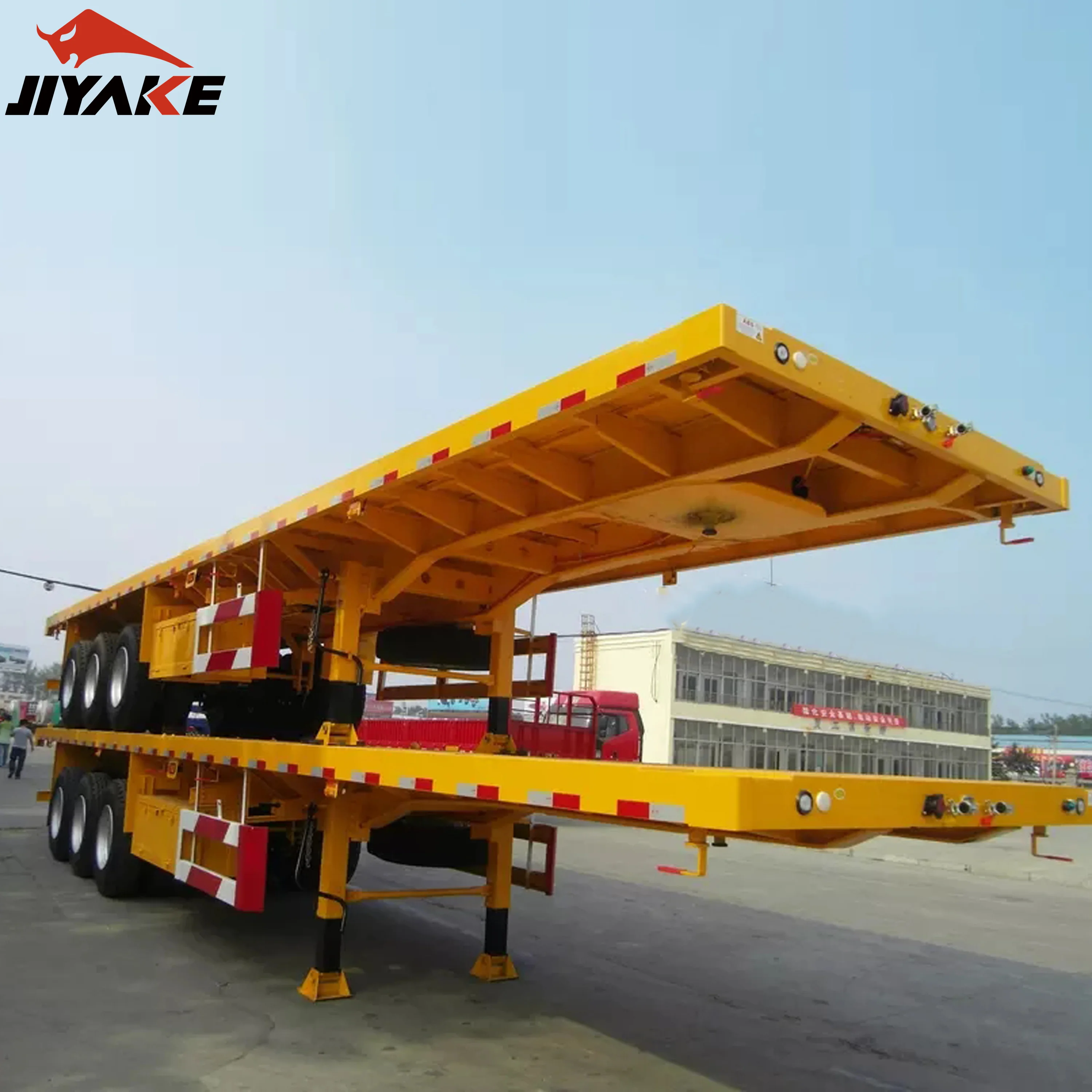 High Quality 3 axles 40 FT a axles 20 FT 50 tons container flatbed heavy duty semi truck head trailer