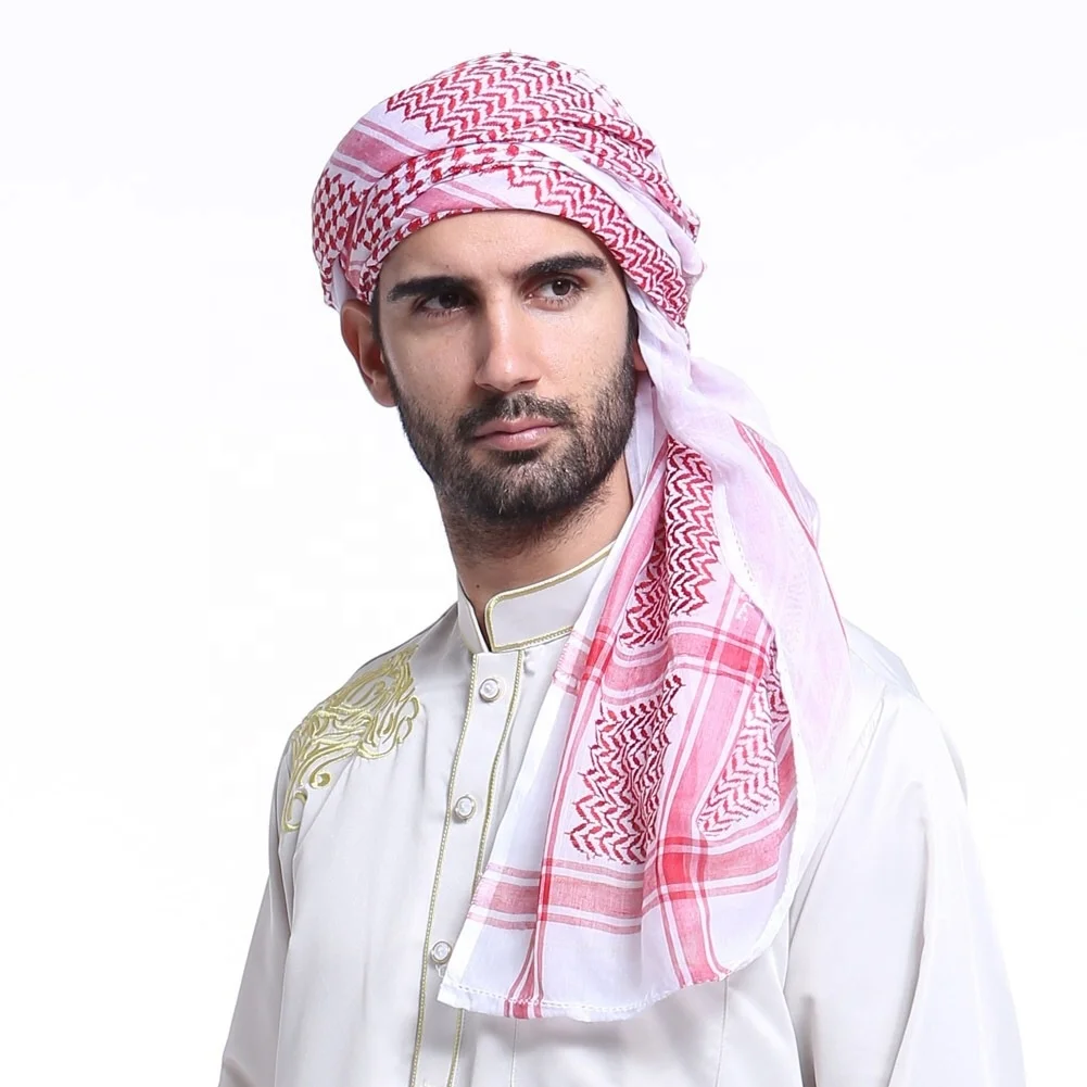 Arab Kafiya Keffiyeh Middle Eastern Scarf Wrap with Aqel Rope Arabic Scarf for Men