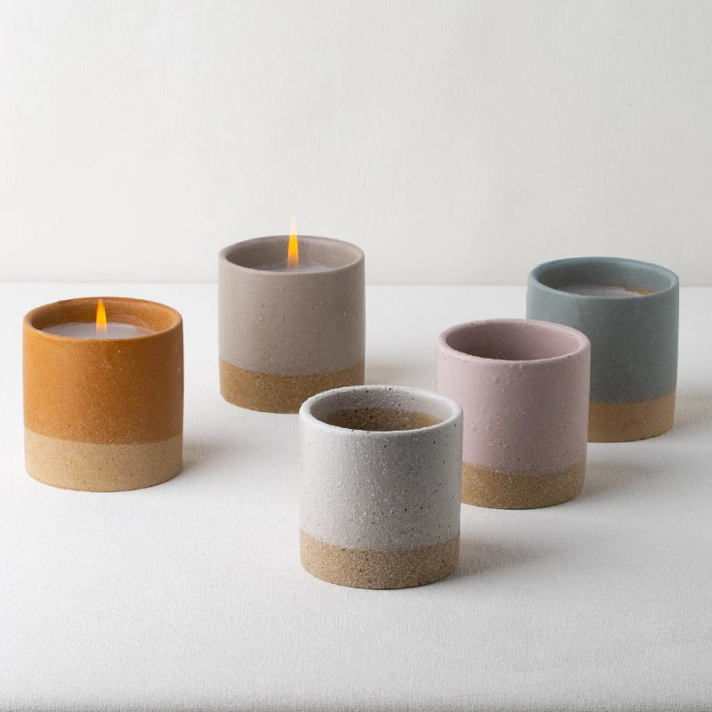 YUANWANG OEM/ODM Custom Kerzenglas Home Decor Porcelain Container Matt Empty Ceramic Candles Jar