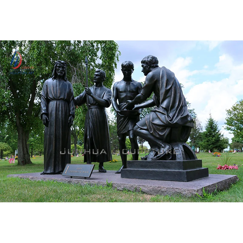 brass church sculpture 14 stations the cross bronze sculpture Jesus falls the first time Jesus statue