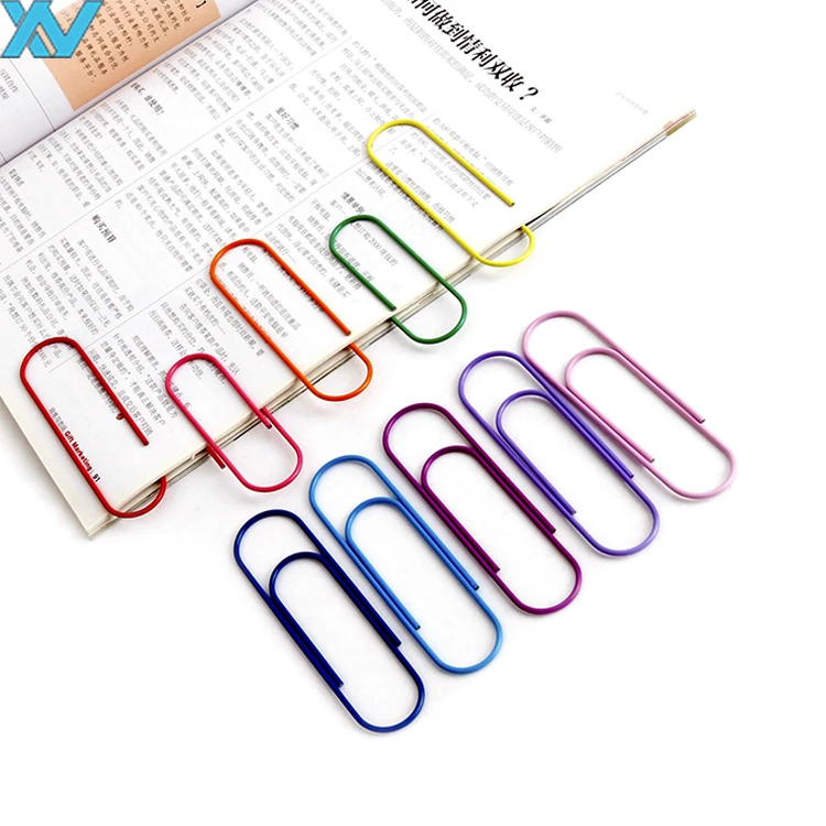 Colorful Giant 100*25mm Normal Metal Paper Clips Standard Spring Clips