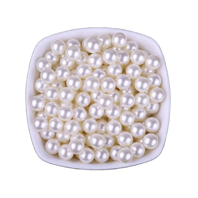 Hot sale perolas abs round loose faux pearls no hole decorative pearls for jewelry making