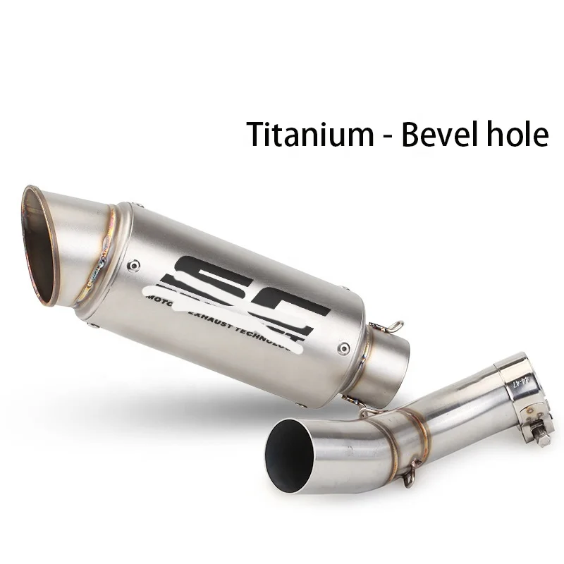 REALZION Motorcycle Stainless Steel Carbon Fiber Exhaust Muffler Pipe Suit For YAMAHA YZF-R25 2013-2015