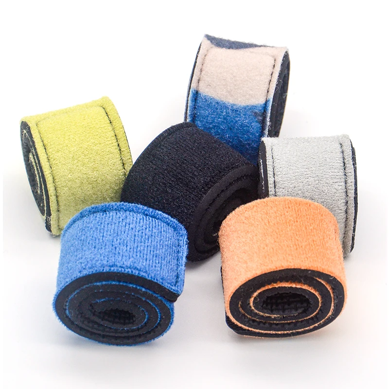 Outdoor adjustable soft hook and loop neoprene fishing rod tie strap fastener