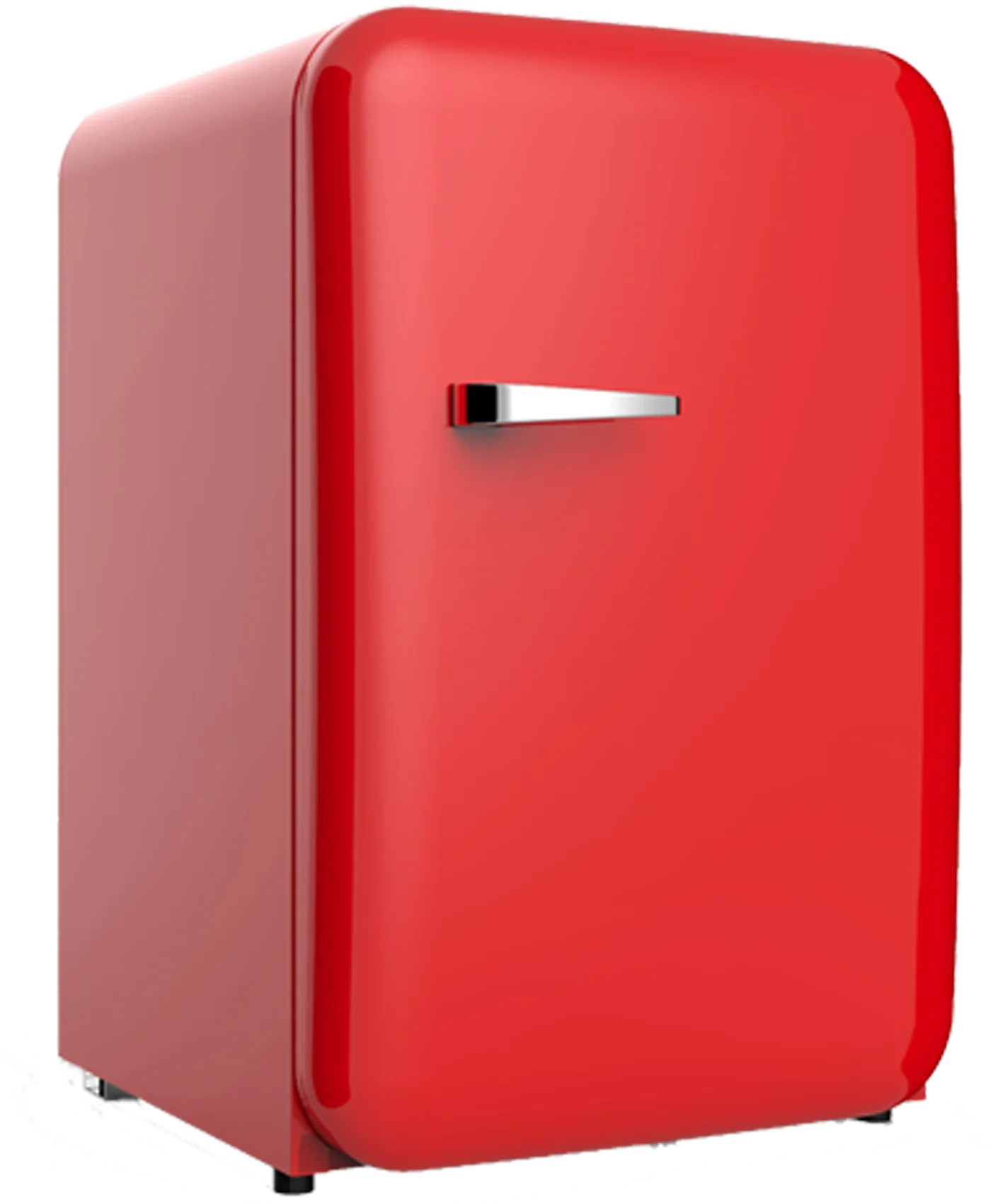 retro fridge in RED White vintage style finish 130L compact refrigerator