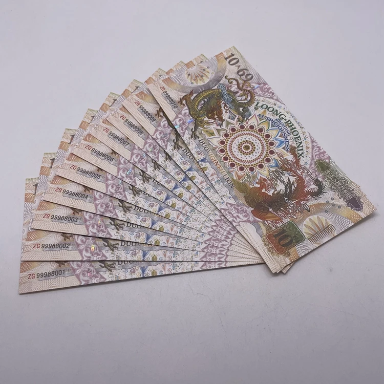 Souvenir China cotton paper dragon UV printing collectible banknote with watermark