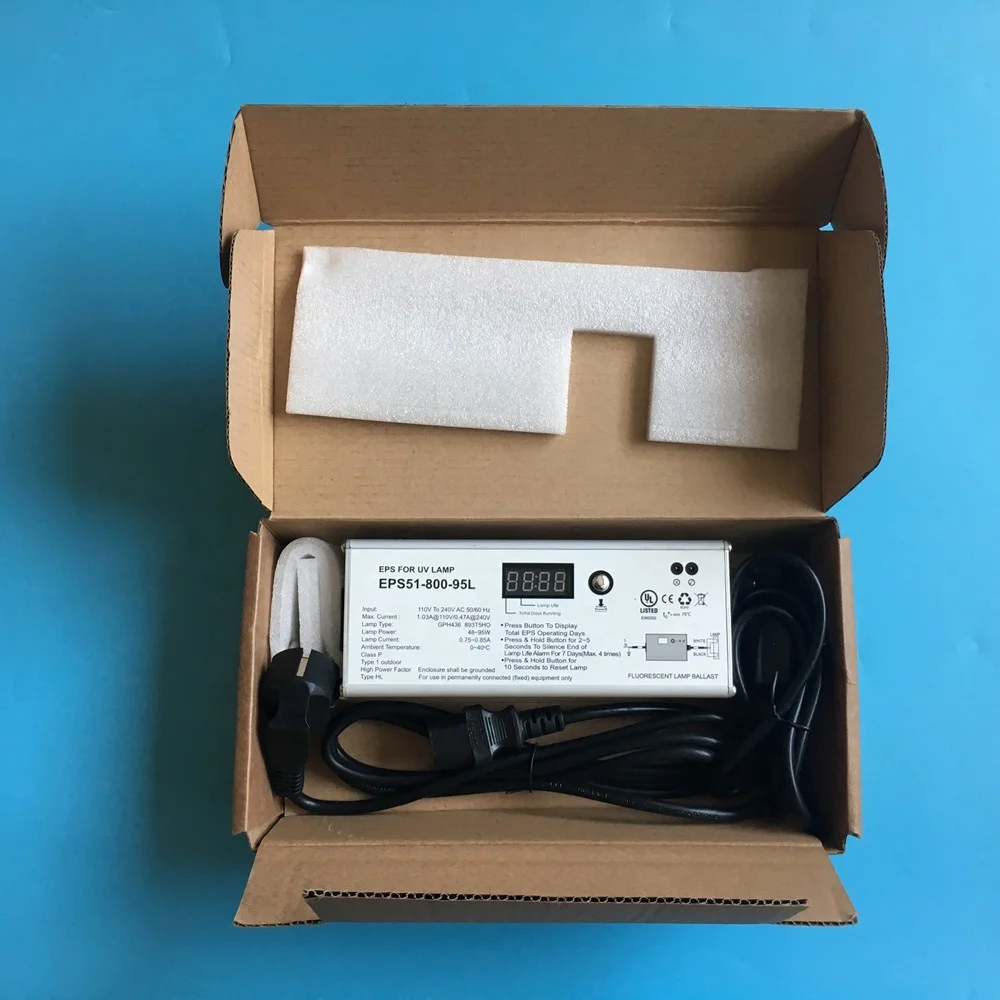 EPS51-800-95L 36W 55w 95w high output uvc lamp Electronic Ballast with countdown timer