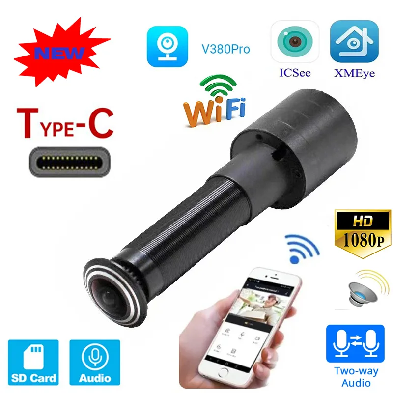 Professional Factory 2024 Newest Easy Installation Roller 1080P P2P V380 App Motion Detection Alarm Peephole Door Wifi Camera
