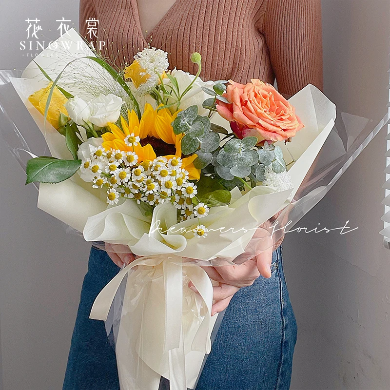SINOWRAP Classical  Matt Film Fast Delivery  In Stock Wrapping Paper For Flower Bouquet