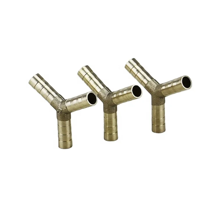 6/8/10/12MM Y Branch Copper Tee Pipe Fitting Joints 3 Way Fuel water Air Pipe Connector