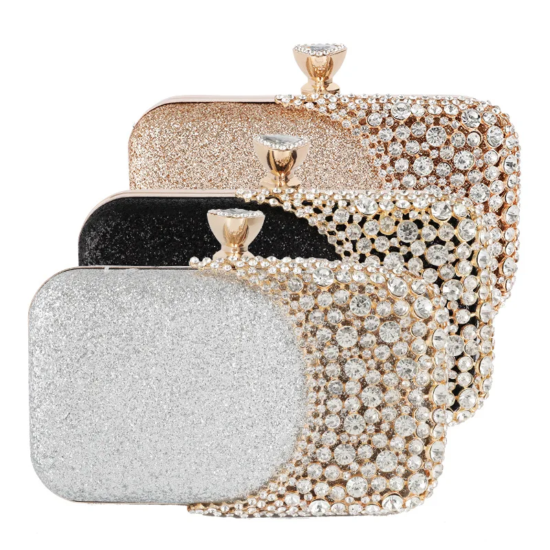 Markdown sale exquisite handbag crystal wholesale wedding party rhinestone clutch women evening bags