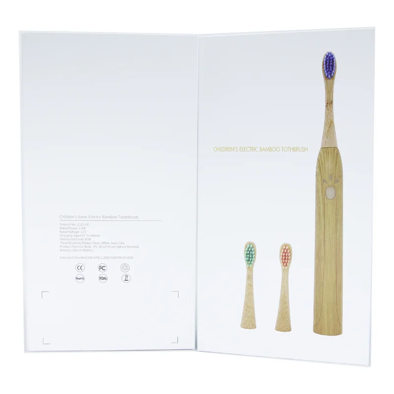 First bamboo head Children Kids USB Rechargeable Powered Sonic Electric Toothbrush Sonic Power Smart Toothbrush