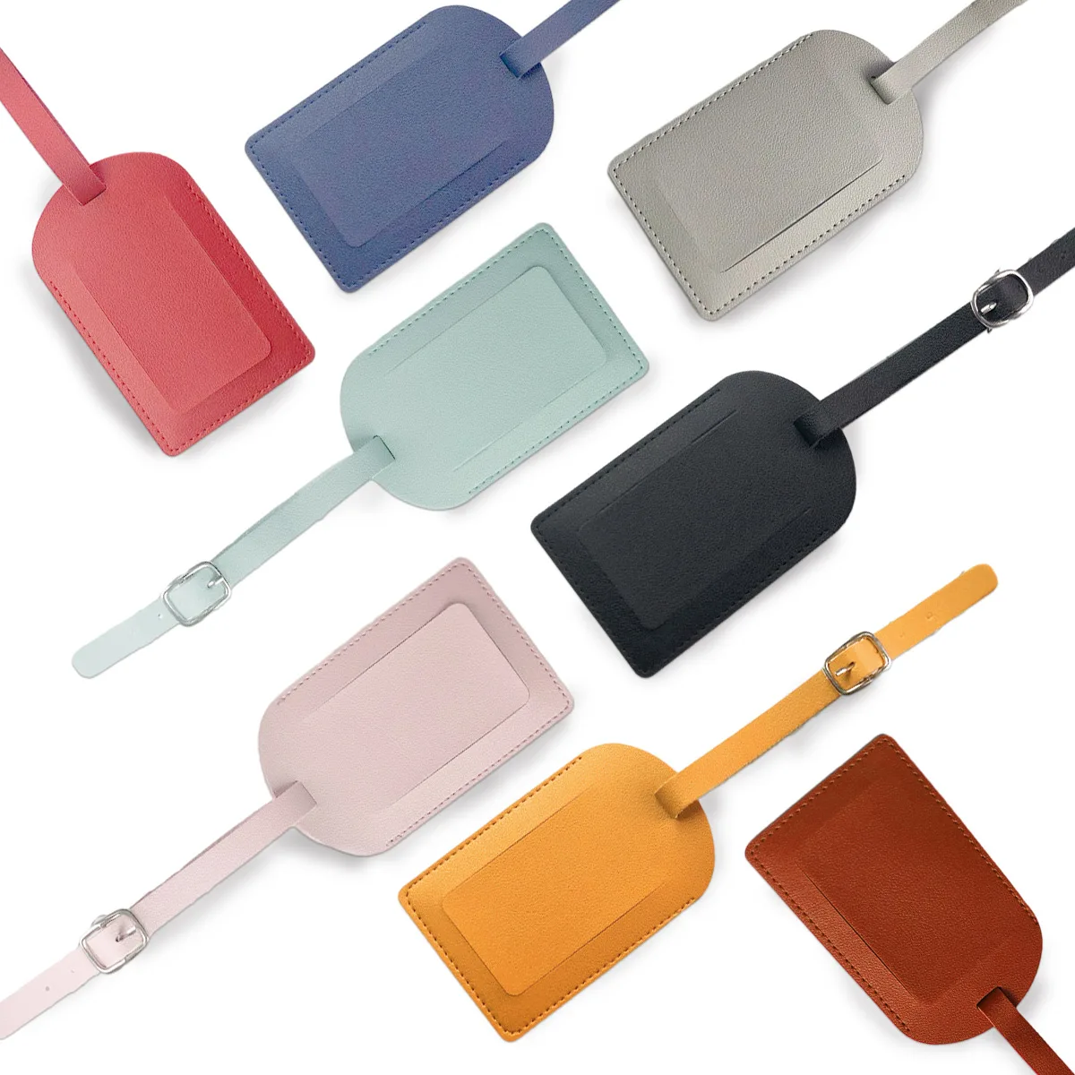 Сублимационная пустая багажная бирка чемодан кулон искусственная кожа багажные бирки Пользовательский логотип прямоугольная модная дорожная