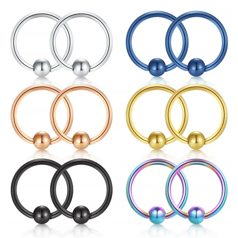 Body Piercing Jewelry Wholesale Captive Ring Nose Piercing Jewelry Ball Closure Bead Ring BCR G23 Titanium Jewelry