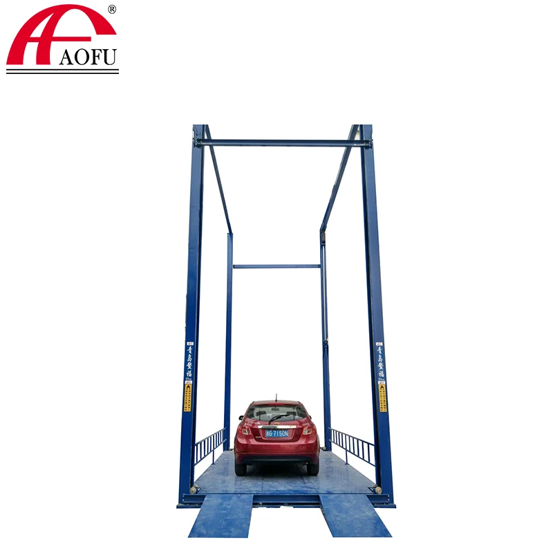 factory AOFU CUSTOMIZED  hydraulic cylinder double chain car lift parking  3000 kg, 4000 kg, 5000 kg