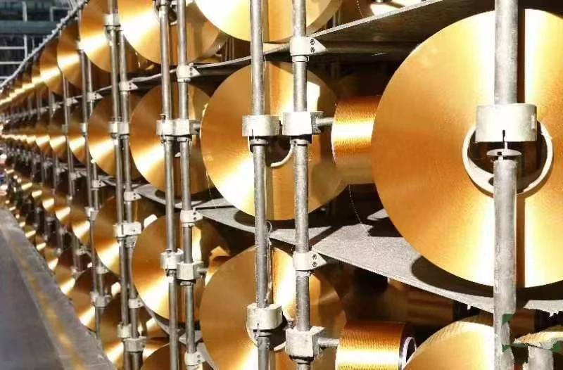 50D to 600D yellow low elasticity winding wire Recycled  DTY  yarn