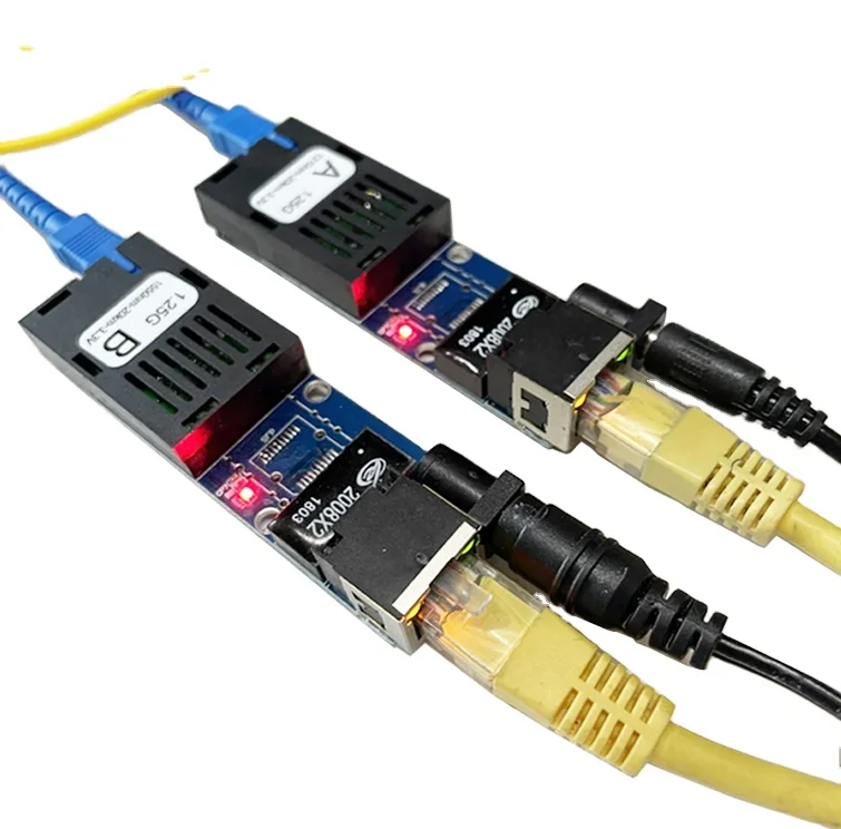 Супер Мини FTTH 1 пара 1GE гигабитные волоконно-оптический медиа конвертер 10/100/1000 Мбит/с однорежимный одинарный волоконно SC порт 20 км блок печатных