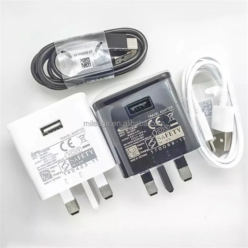 Original For Samsung Galaxy S7 S8 UK Adaptive Fast Charger 9V/1.67A 3 pin UK Usb Wall Charger