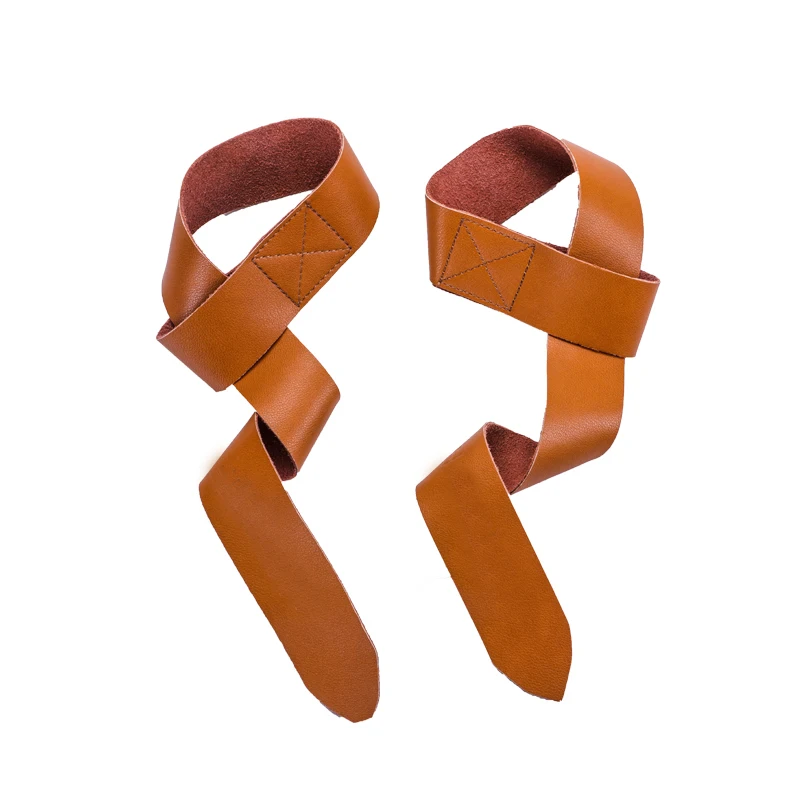 Pull-Up weight lifting strap Fitness Cowhide Wrist Straps Custom logo wrist guard hard pull strap