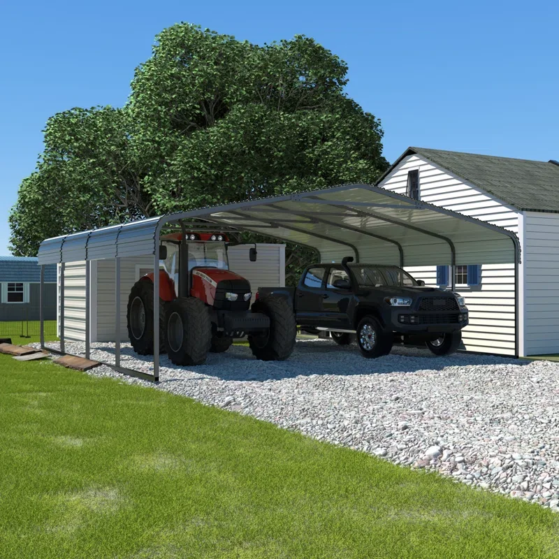 Metal Carport 13 *20 FT With Heavy Duty Metal Frame Galvanized Steel Roof Metal Car Garage Carport