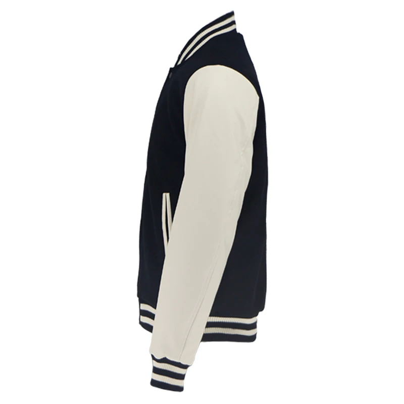 Custom Logo Mens Embroidered Letterman Jacket Quilted Padded Varsity Jacket With PU Leather Sleeve Baseball Jacket Coat for Man