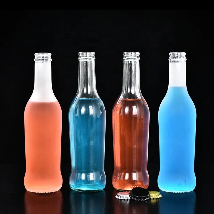 stock high quality 275ml soda drink glass bottle with crown cap for sale