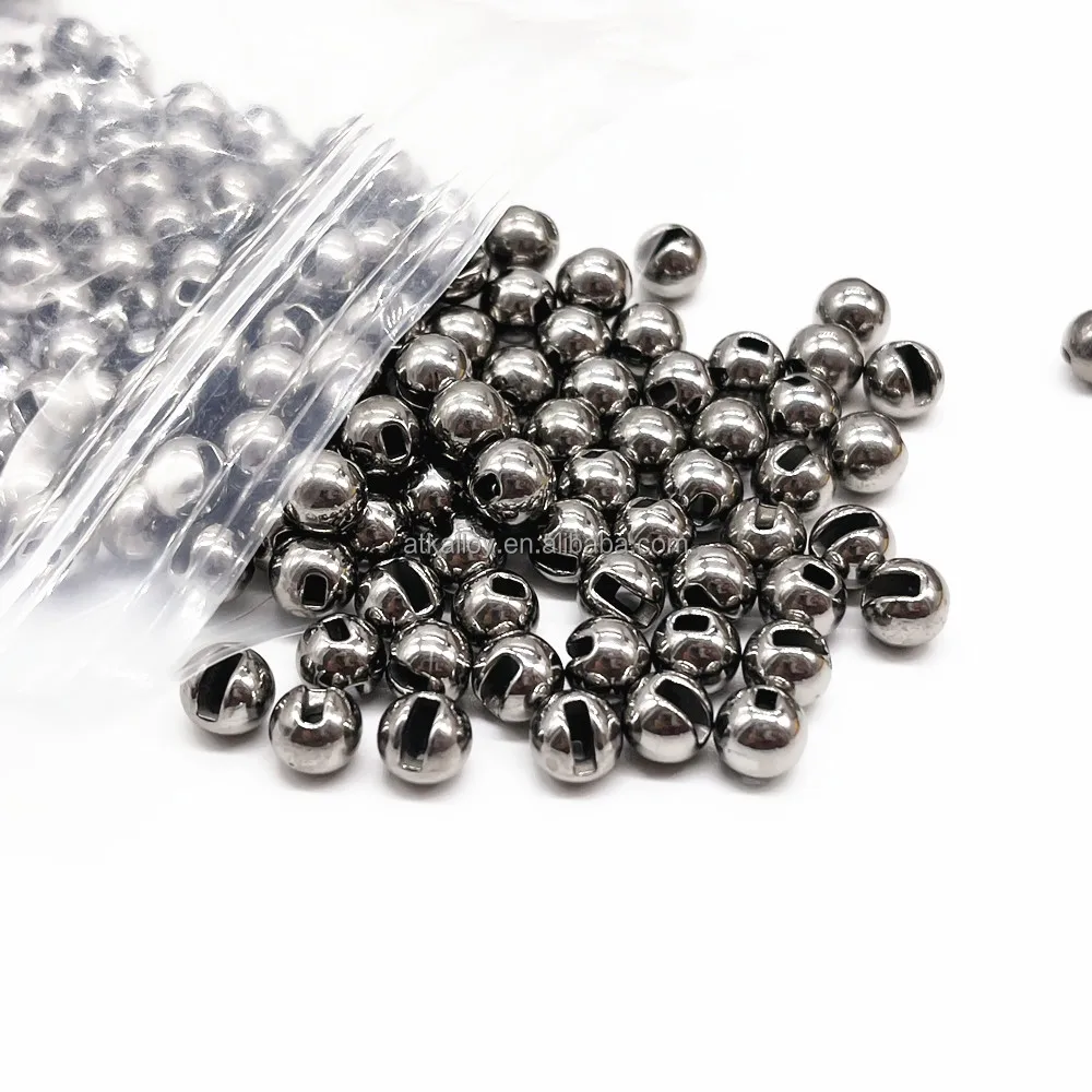 Wholesale Hot Sale  2.5mm 3.0mm 3.5mm 4.0mm  Fishing Fly Tying Materials Slotted Tungsten Beads