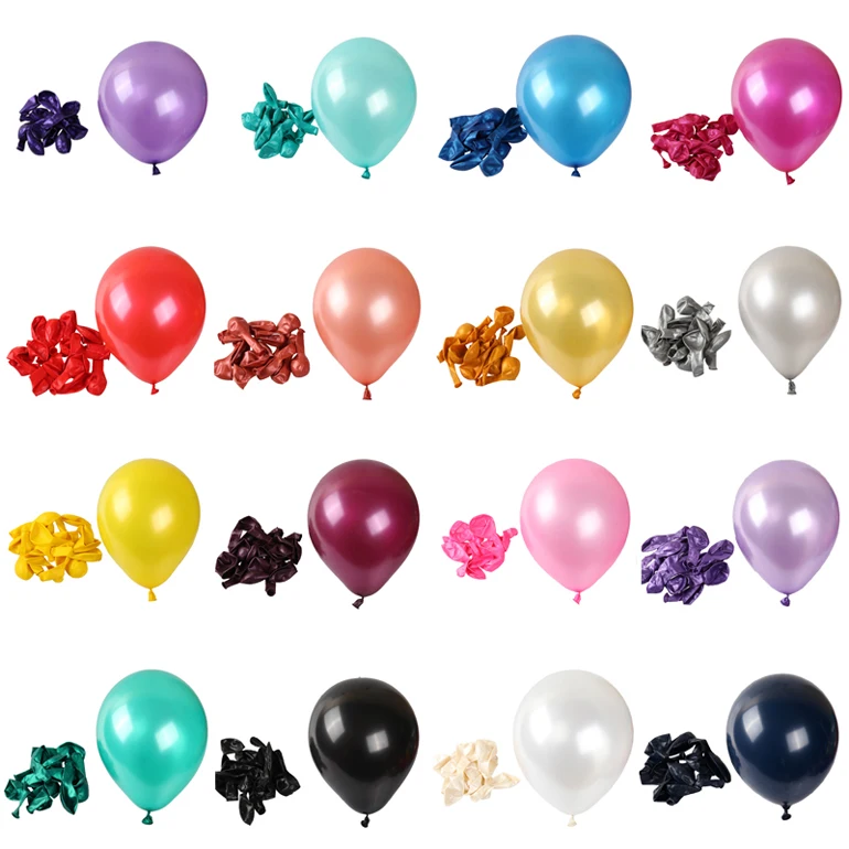 Hot Sale Assorted Bright Colors Multicolored Party Wholesale Manufacturers Pearl Helium 12 Inch Latex Balloons