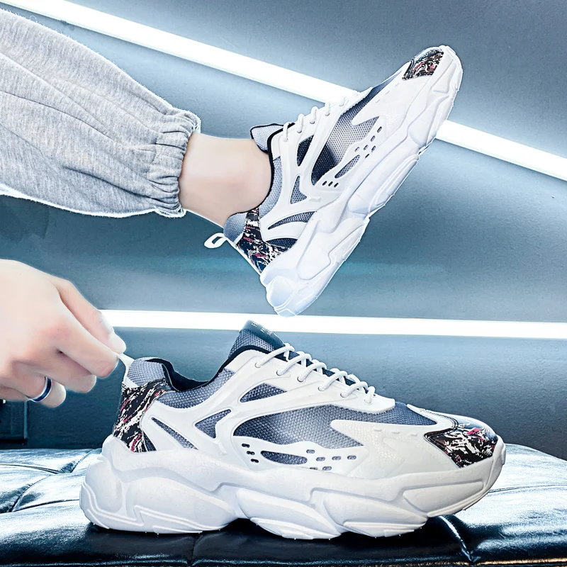 Dropshipping fitness walking shoes sepatu casual non-slip sports running shoes custom logo walking style shoes zapatillas hombre