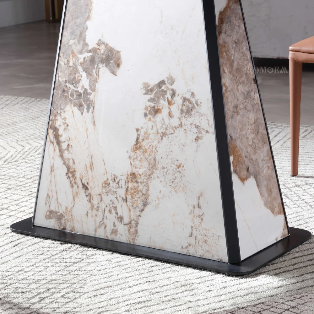 FOSHAN 8 Seater Dinners Furnitures Sintered Slab Table Dining Room Marble Table Set