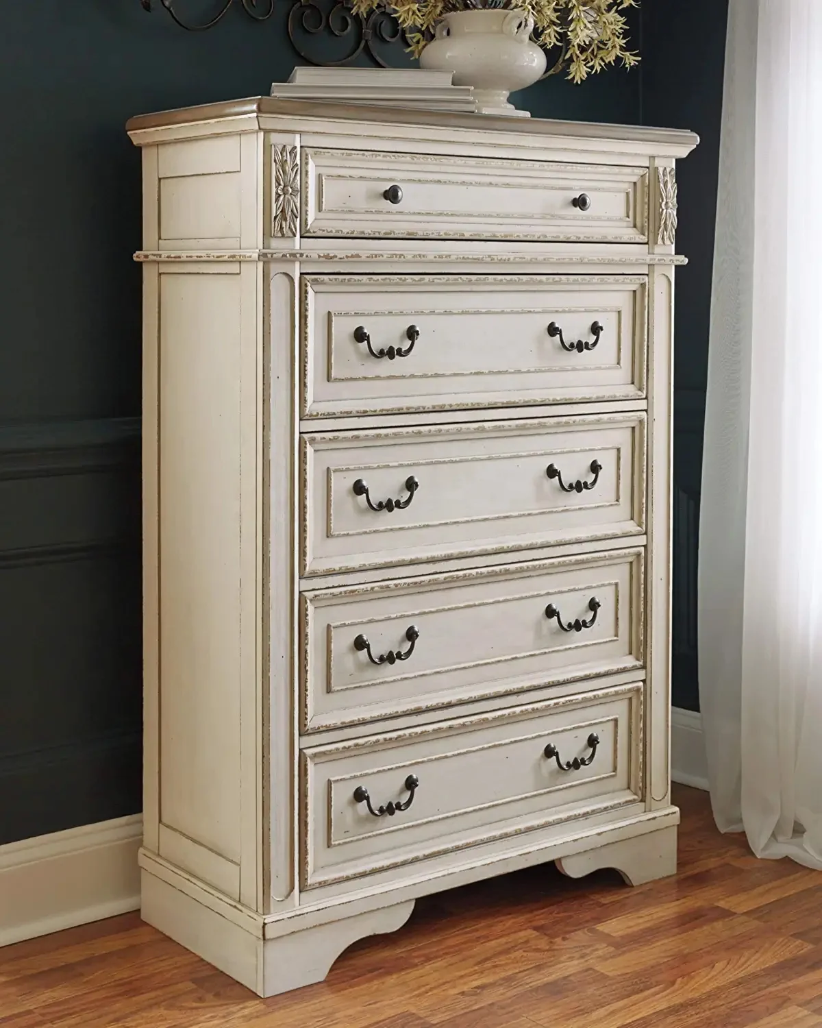 Factory direct selling living room furniture french country classic style high chest of drawers