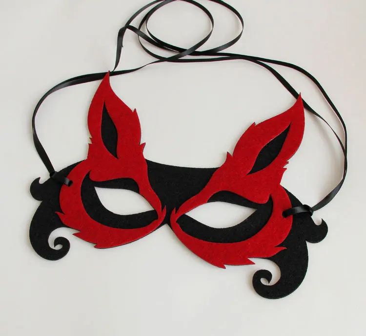 
Factory price hot sale fashion Halloween felt mask customized demon fox eye masquerade party masks 