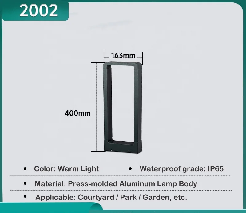 Popular Outdoor Waterproof IP65 Modern Rectangular Lawn Light Landscape Bollard Light Led Garden Light Aluminum 90 80 AC 85-265V