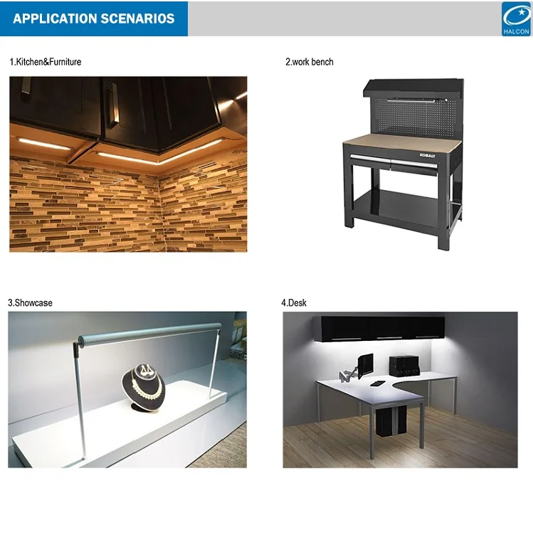 Factory Price Linkable 24v usb Recharge Shelf Kitchen Night Light Led Under Cabinet Lights