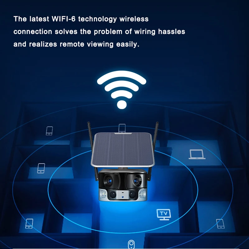 Dual Lens 4G 4K Solar Security Camera 8MP Wireless Outdoor Camera Rechargeable Battery Powered Color Night Vision 2-Way Audio