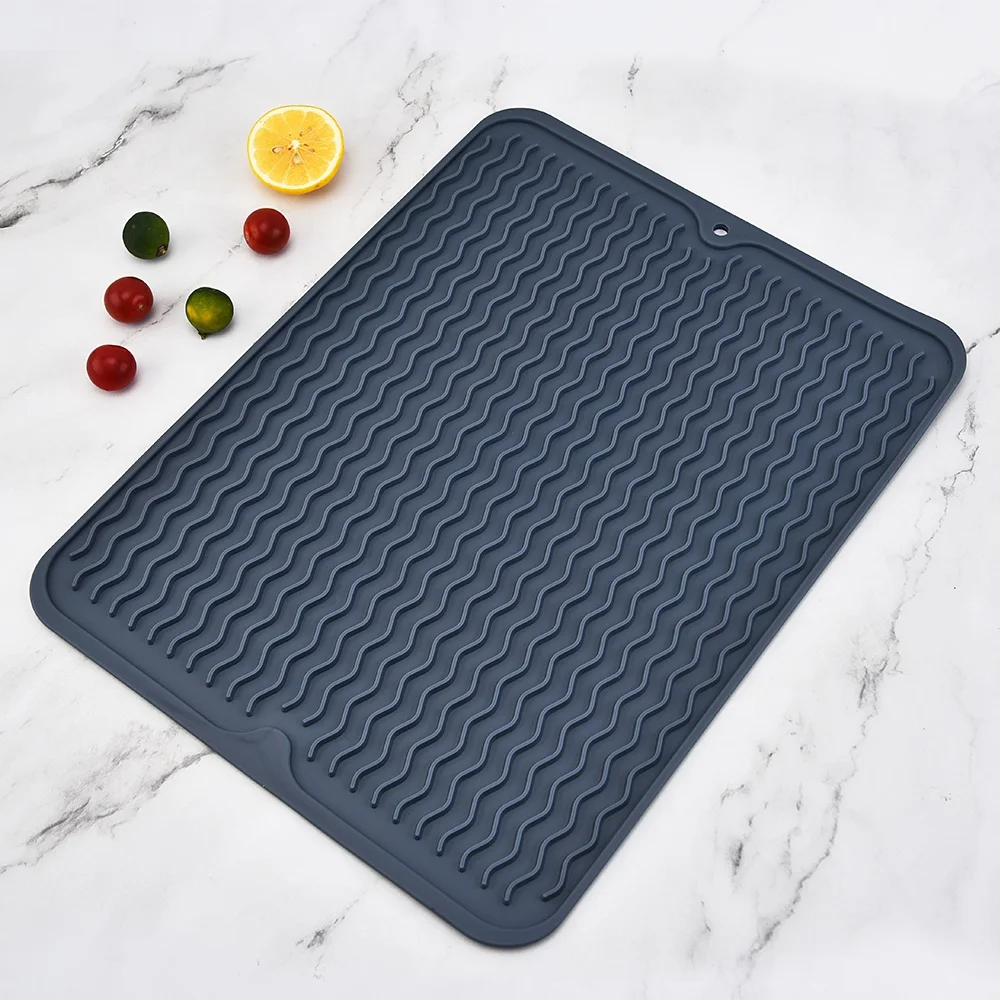 Термостойкий Коврик для сушки посуды многоразовый кухонный коврик из термопластичной резины прочная Подушка столовая посуда слива