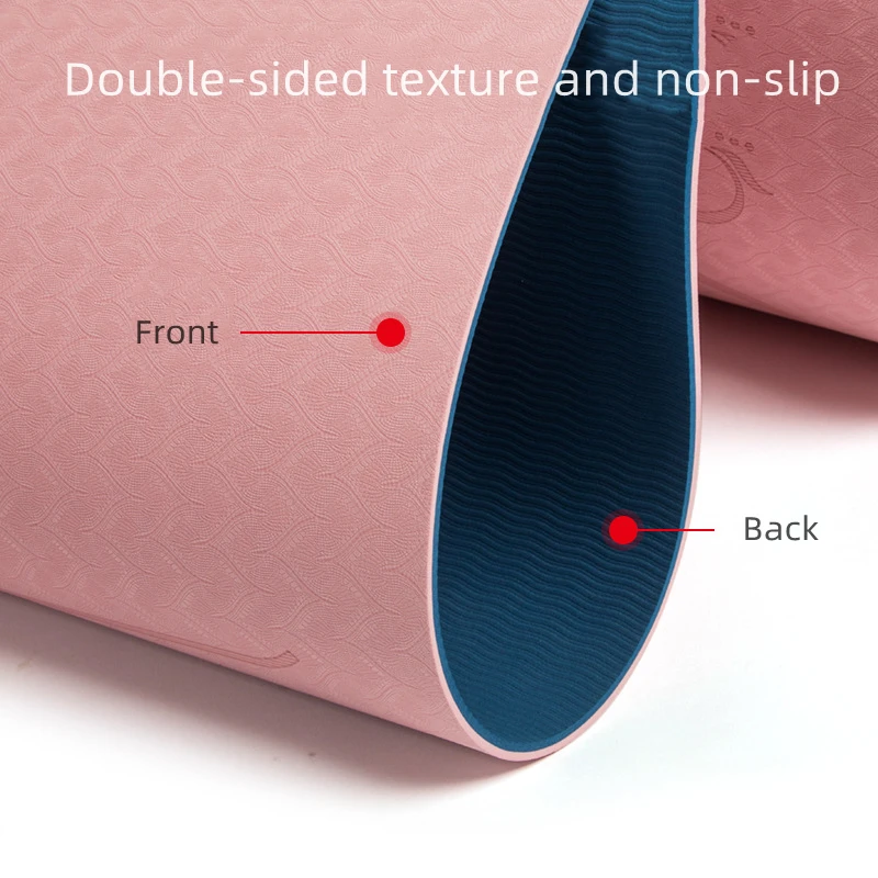 Multifunctional fitness exercise yoga mat Multi-color position line 80cm tpe eco friendly yoga mat
