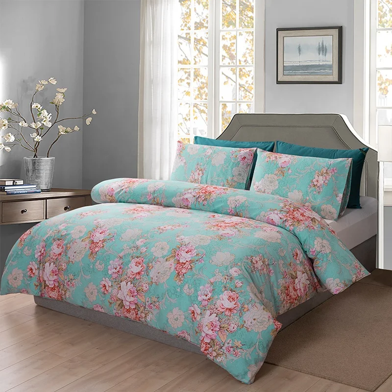 3D Printed Floral 100% Egyptian Cotton Duvet Quilt Cover Bedding Set